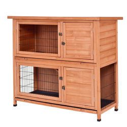 48" Wooden Outdoor Rabbit House Hutch with Ladder