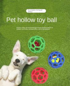 Dog toy hollow ball bite-resistant elastic rubber ball bell pet toy; Jingle Bell Toy Ball (colour: Green)