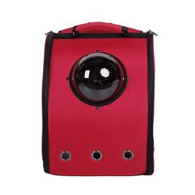 Travel Portable Breathable Pets Carrier Backpack (Color: Red)