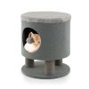 Cat Stool Bed with Scratching Posts and Plush Ball Toy